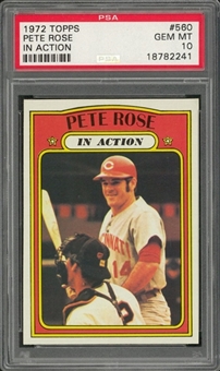 1972 Topps #560 Pete Rose IA – PSA GEM MT 10